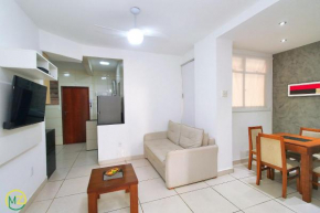 Ótimo 2 quartos na quadra da praia para 6 pessoas